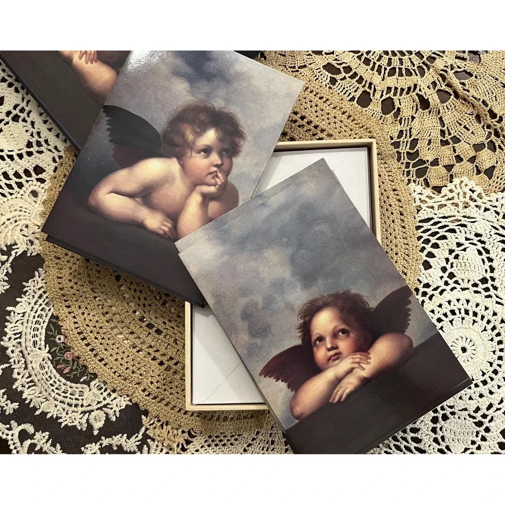 Whimsigoth Cherub Angel Blank Note Cards w/Envelope 90s 00s Nostalgia Whimsy
